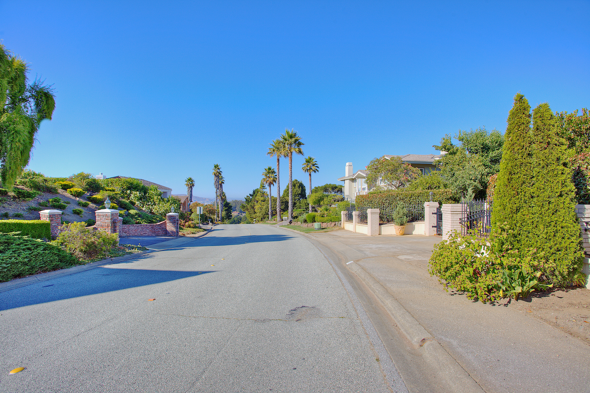 Street view of the Skyfarm neighborhood in Hillsborough, CA